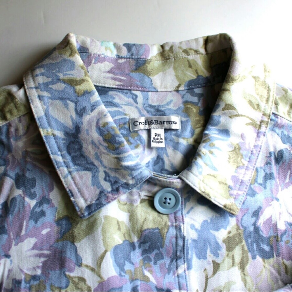 {croft & barrow}Lavender Floral Print Denim Jacket - Picture 7 of 7
